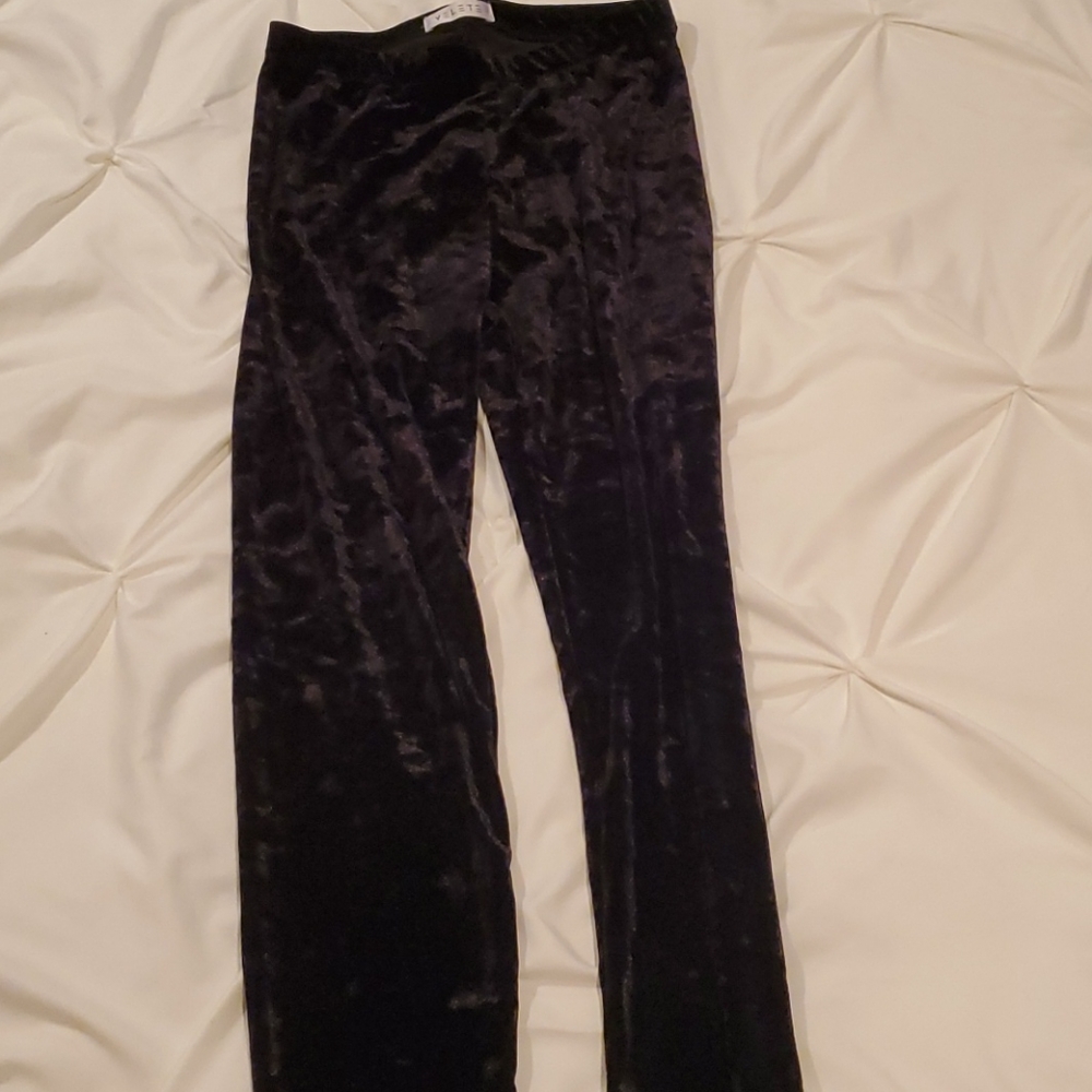 YELETE velvet black leggings